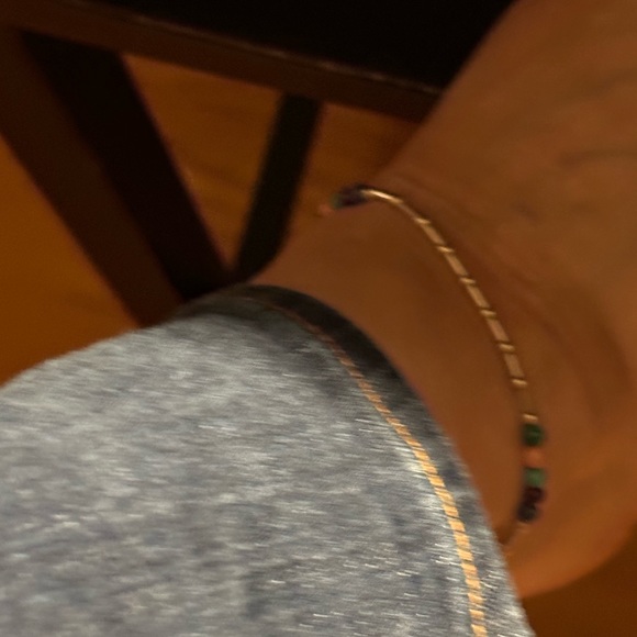 Sterling silver anklet with rainbow beads - Picture 7 of 9